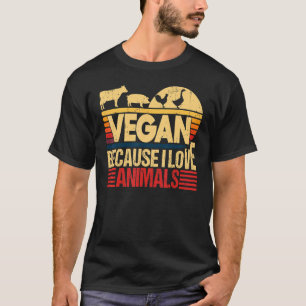 Camiseta Vegan porque me encantan los animales citan el té 