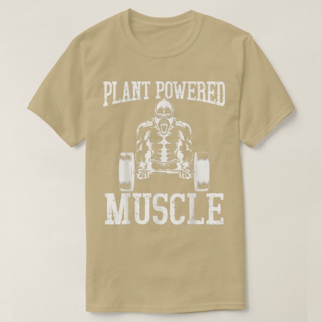 Camiseta Vegan Power Bodybuilding Vegetarian Weightlifter (Diseño del anverso)
