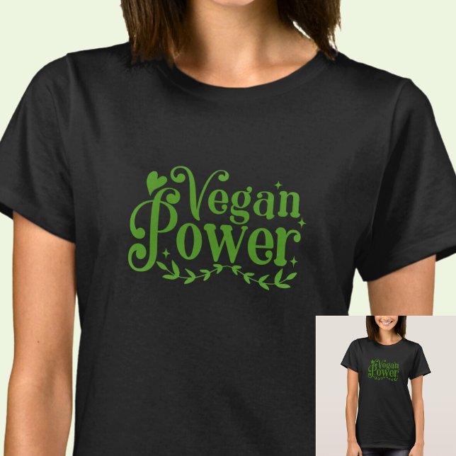 Camiseta Vegan Power - en color oscuro (Subido por el creador)