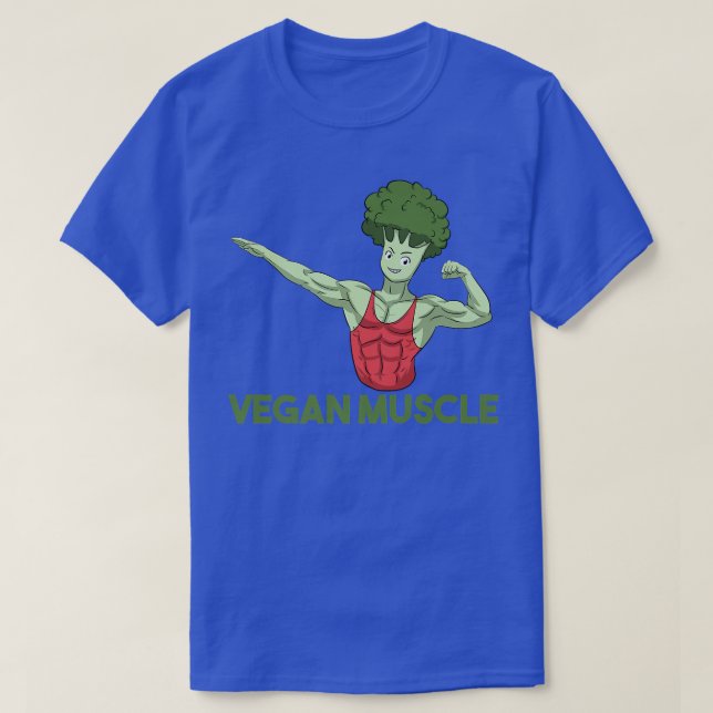 Camiseta Vegan Power Vegetarian Planta Broccoli Bodybuildin (Diseño del anverso)