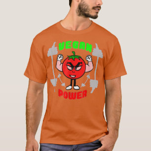 Camiseta Vegan Power Vegetarian Planta de Tomate Bodybuildi
