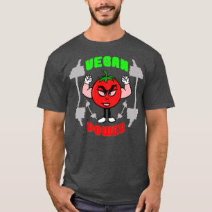 Camiseta Vegan Power Vegetarian Planta de Tomate Bodybuildi