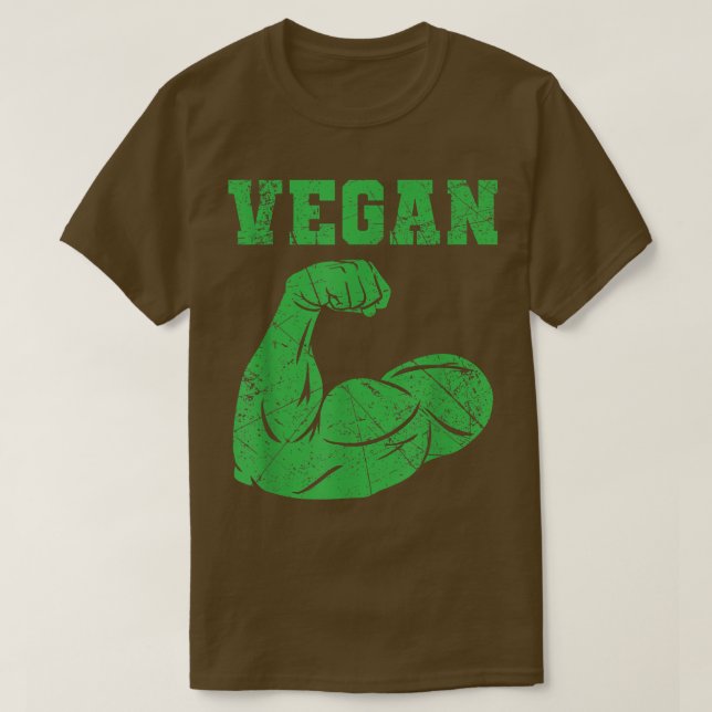Camiseta Vegan Power Vegetarian Planta Músculo Bodybuilding (Diseño del anverso)