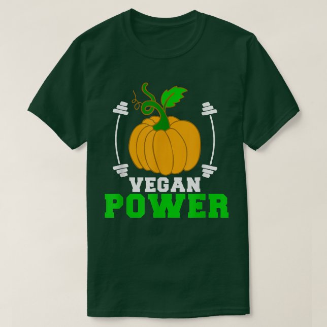 Camiseta Vegan Power Vegetarian Plantas de calabaza (Diseño del anverso)