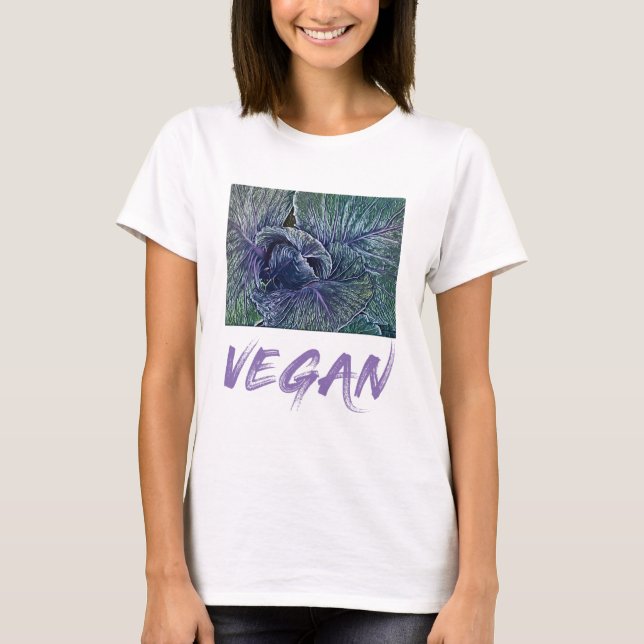 Camiseta Vegan Red Cabbage Vintage (Anverso)