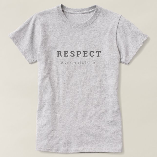 Camiseta Vegan RESPECT Typografía Mínima Simple Moderna (Diseño del anverso)