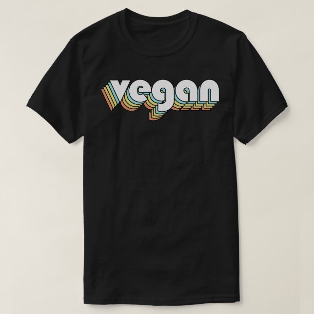 Camiseta Vegan retro estilo arcoiris tipográfico estilo fal (Diseño del anverso)