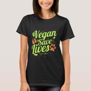 Camiseta Vegan salva vidas Amor vegetariano Animales Vegan