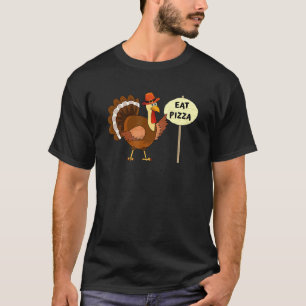 Camiseta Vegan Save A Turkey Eat Pizza Acción de Gracias