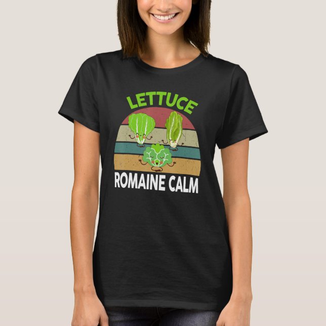 Camiseta Vegan-Shirt Lettuce Romaine Calm Vegetarian Gift F (Anverso)
