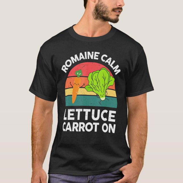 Camiseta Vegan-Shirt Romaine Calm Lettuce Carrot On Funny G (Anverso)
