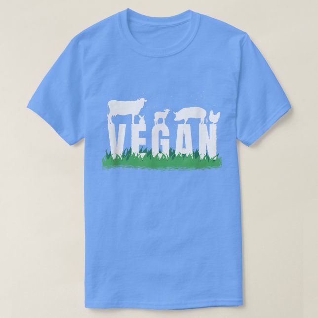 Camiseta Vegan Silhouette Veggie Cow Pig (Diseño del anverso)