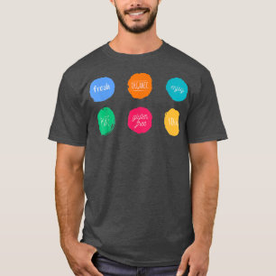 Camiseta Vegan, sin gluteno, frescos, orgánicos, saludables