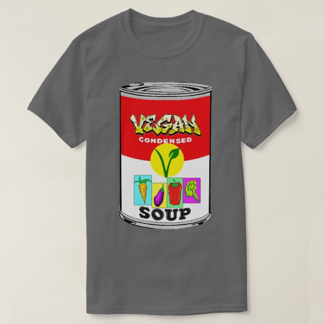Camiseta Vegan Soup Can 2 by LowEndGraphics (Diseño del anverso)