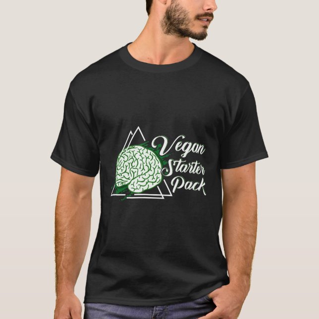 Camiseta Vegan Starter Pack Green Brain Tee Animal Rights (Anverso)