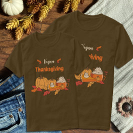 Camiseta Vegan Thanksgiving Brown Unisex