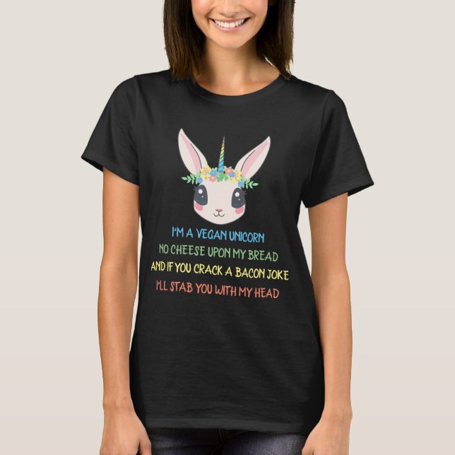 Camiseta Vegan Unicorn | Basado en plantas | Activista (Anverso)