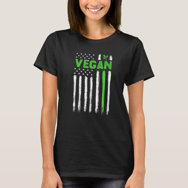 Camiseta Vegan USA American Flag Vegetarian Farming Vegan 4 (Anverso)