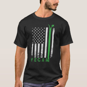 Camiseta Vegan USA Bandera Americana Día Mundial de la Vege