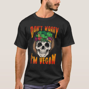 Camiseta Vegan Vegetable Gardener Funny Skull no me preocup