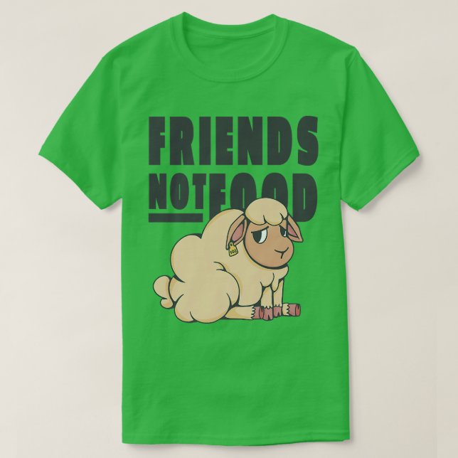 Camiseta Vegan Vegetarian Not Food Vegans Friends Sad Sheep (Diseño del anverso)