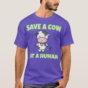 Camiseta VEGAN VEGETARIAN Salven una vaca come un humano