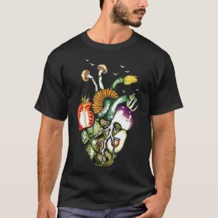 Camiseta Vegan Veggie Hear Para Hombres Mujeres
