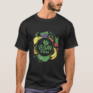 Camiseta Vegan Vibes Vegetarianas Vegetales Alimentos Gráfi