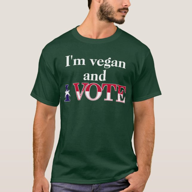 Camiseta Vegan Vote - oscuro (Anverso)