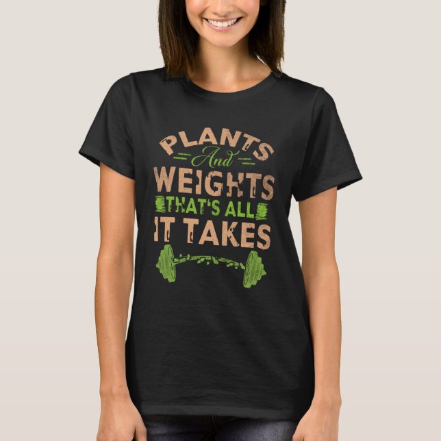 Camiseta Vegan Workout Powered Plantas Proteína Vegetariana (Anverso)