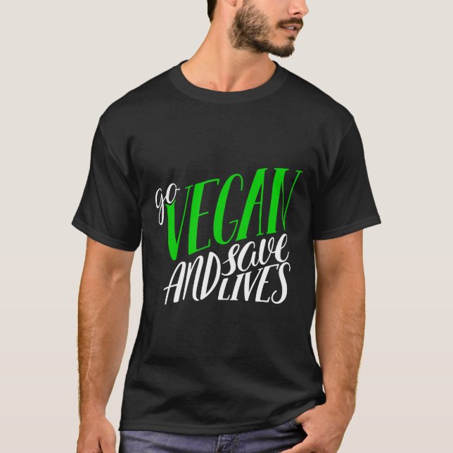 Camiseta Vegan Y Salvan Vidas De Los Derechos De Los Animal (Anverso)