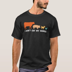 Camiseta Vegan, yo no me como a mis casas. Vegetariano grac
