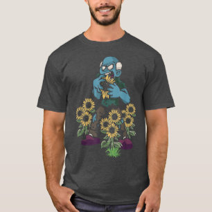 Camiseta Vegan Zombie come girasoles divertida Vegeta de Ha