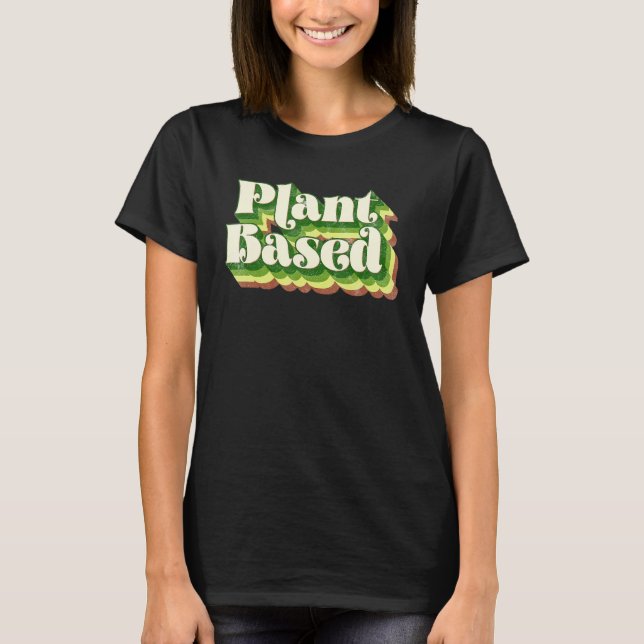Camiseta Vegano a base de plantas con poder de plantas verd (Anverso)