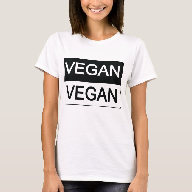 Camiseta Vegano blanco y negro (Anverso)