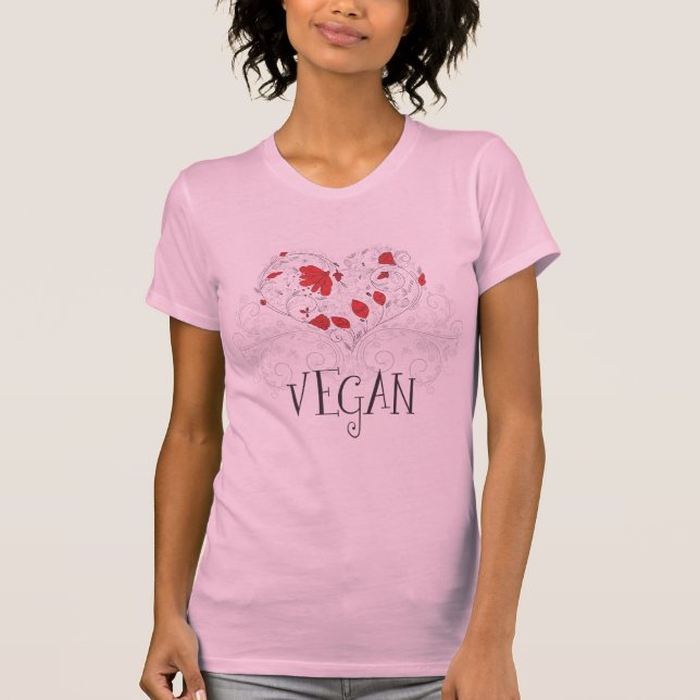 Camiseta Vegano - corazón (Anverso)