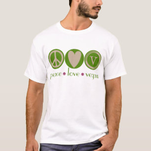 Camiseta Vegano del amor de la paz