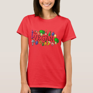 Camiseta Vegano. fruta. el derecho de los animales. comida