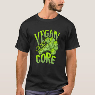 Camiseta Vegano hasta el núcleo divertido diseño basado en 
