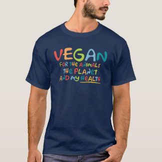 Camiseta Vegano por el planeta animal y mi salud divertido