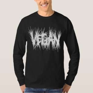 Camiseta Vegano que pone letras a blanco crujiente del