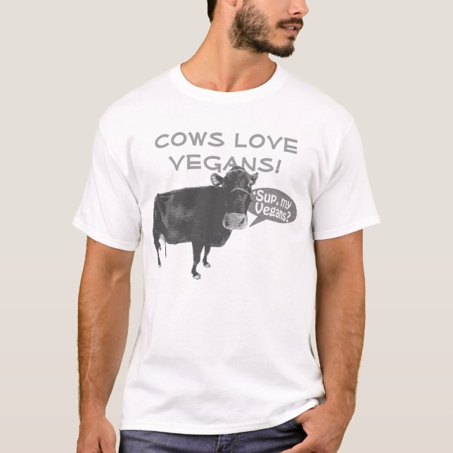 Camiseta ¡Veganos del amor de las vacas! (Anverso)