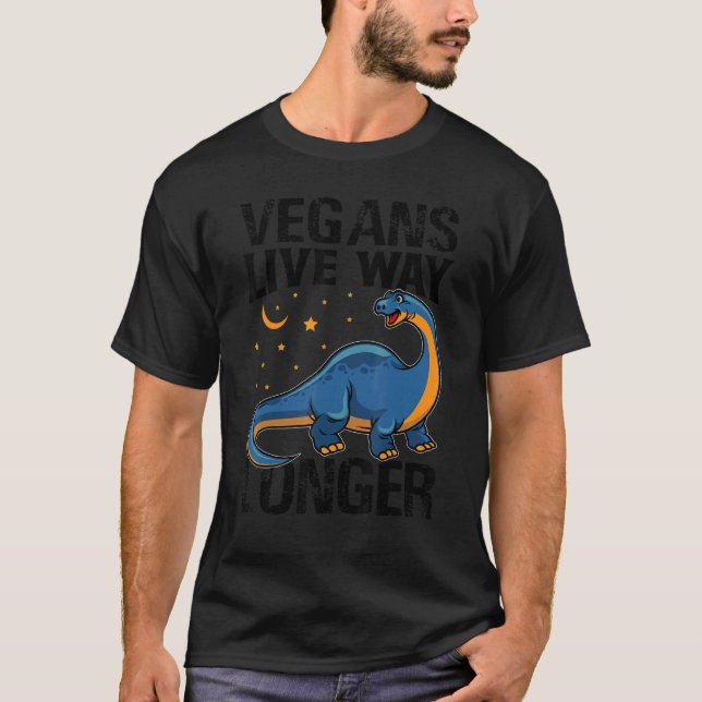 Camiseta Vegans Viven Chistes vegetarianos de dinosaurios m (Anverso)