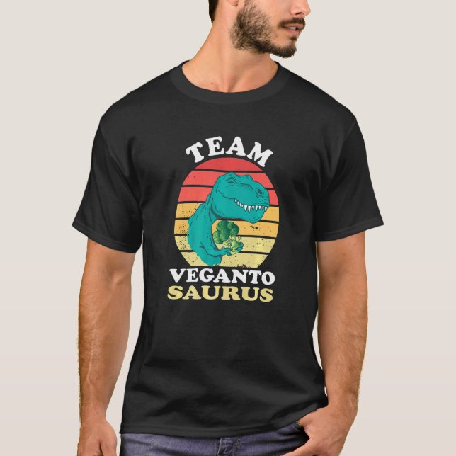 Camiseta Veganto Saurus Cute Dino Broccoli Herbivore Rex (Anverso)