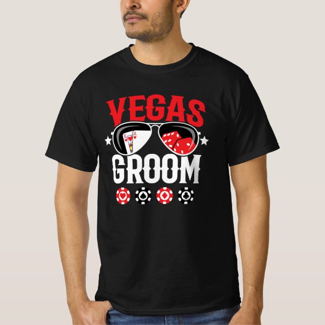 Camiseta Vegas Wedding - Groom - Vegas Bachelor Party Squad (Anverso)