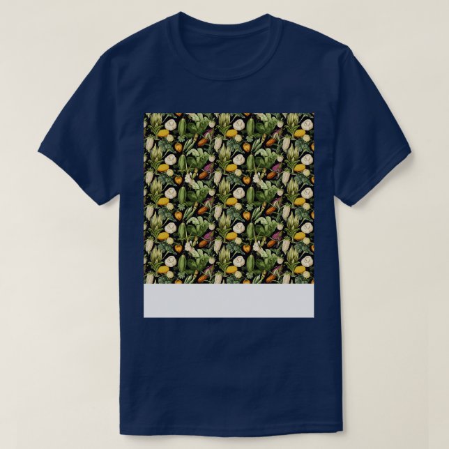 Camiseta Vegetable patrón sin foco Veggie Leafy Sala Verde (Diseño del anverso)