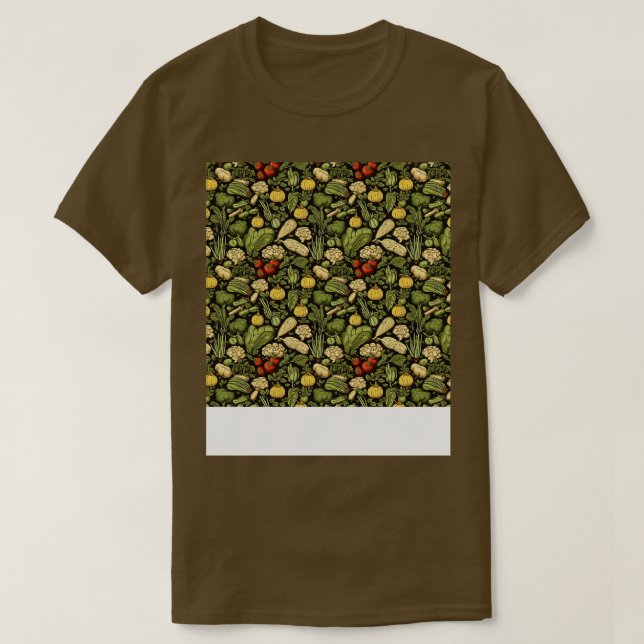 Camiseta Vegetable patrón sin foco Veggie Leafy Sala Verde (Diseño del anverso)