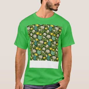 Camiseta Vegetable patrón sin foco Veggie Leafy Sala Verde