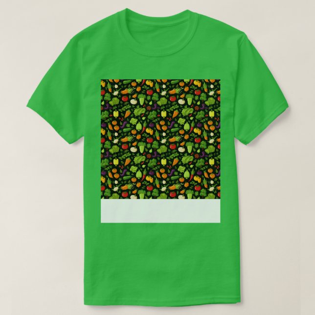 Camiseta Vegetable patrón sin foco Veggie Leafy Sala Verde (Diseño del anverso)