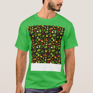 Camiseta Vegetable patrón sin foco Veggie Leafy Sala Verde